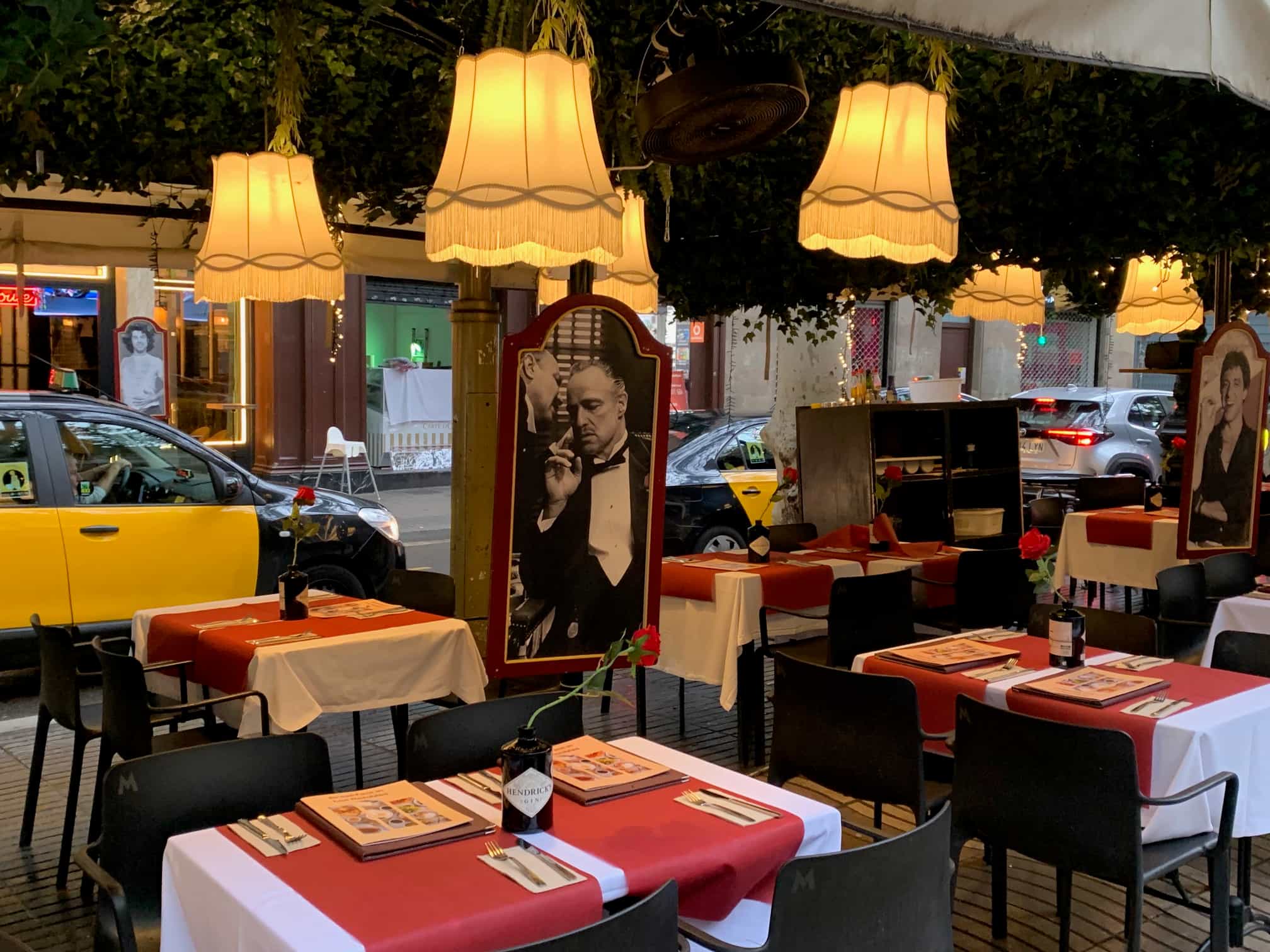 A charming sidewalk cafe in Barcelona